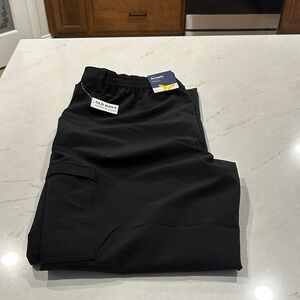 Old Navy Black Cargo Pants Straight Full-Length Stretchtech Large
